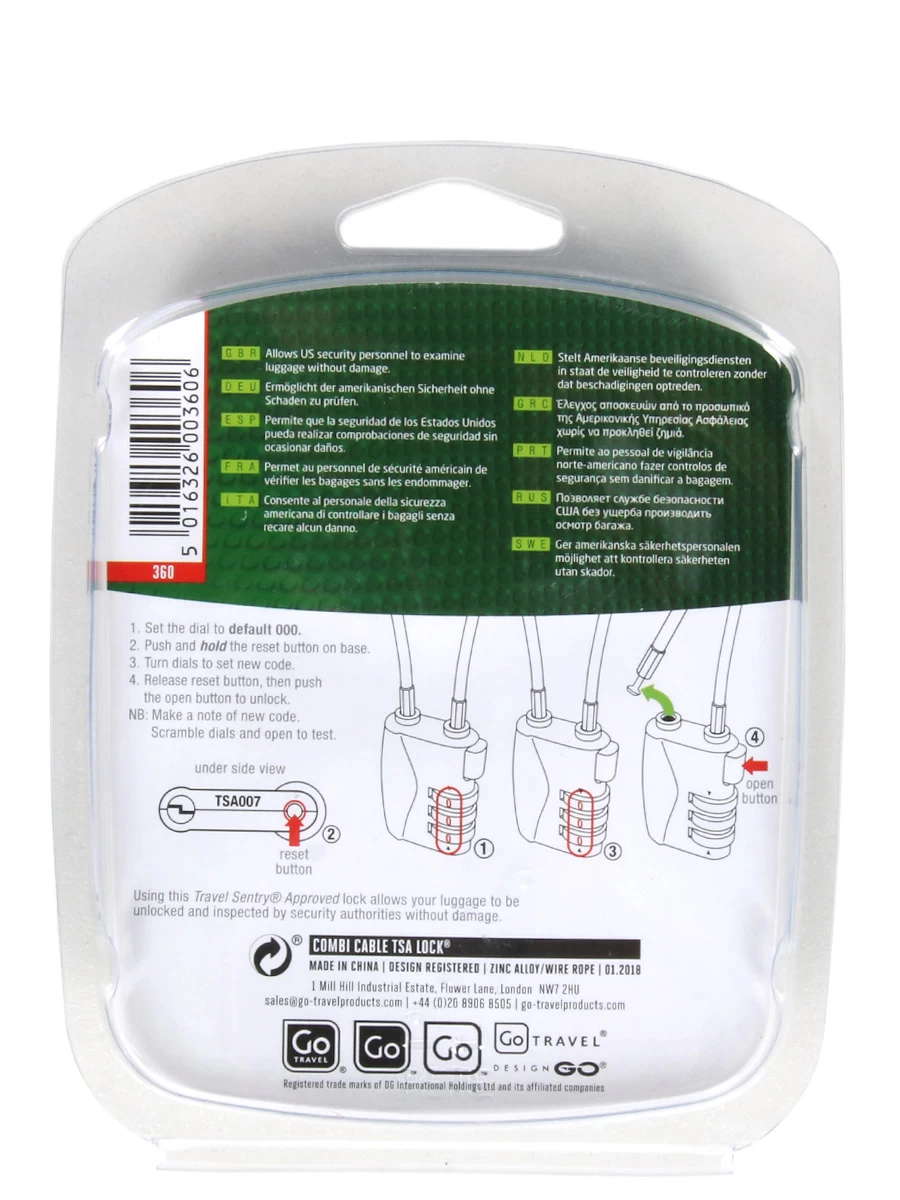 Set De 2 Cadenas à Code TSA Go Travel Sécurité 5 Set De 2 Cadenas à Code TSA Go Travel Sécurité – Image 3