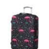 Housse De Valise Periea Black With Pink Flamingos M -Bags Soldes housse valise periea 851863z